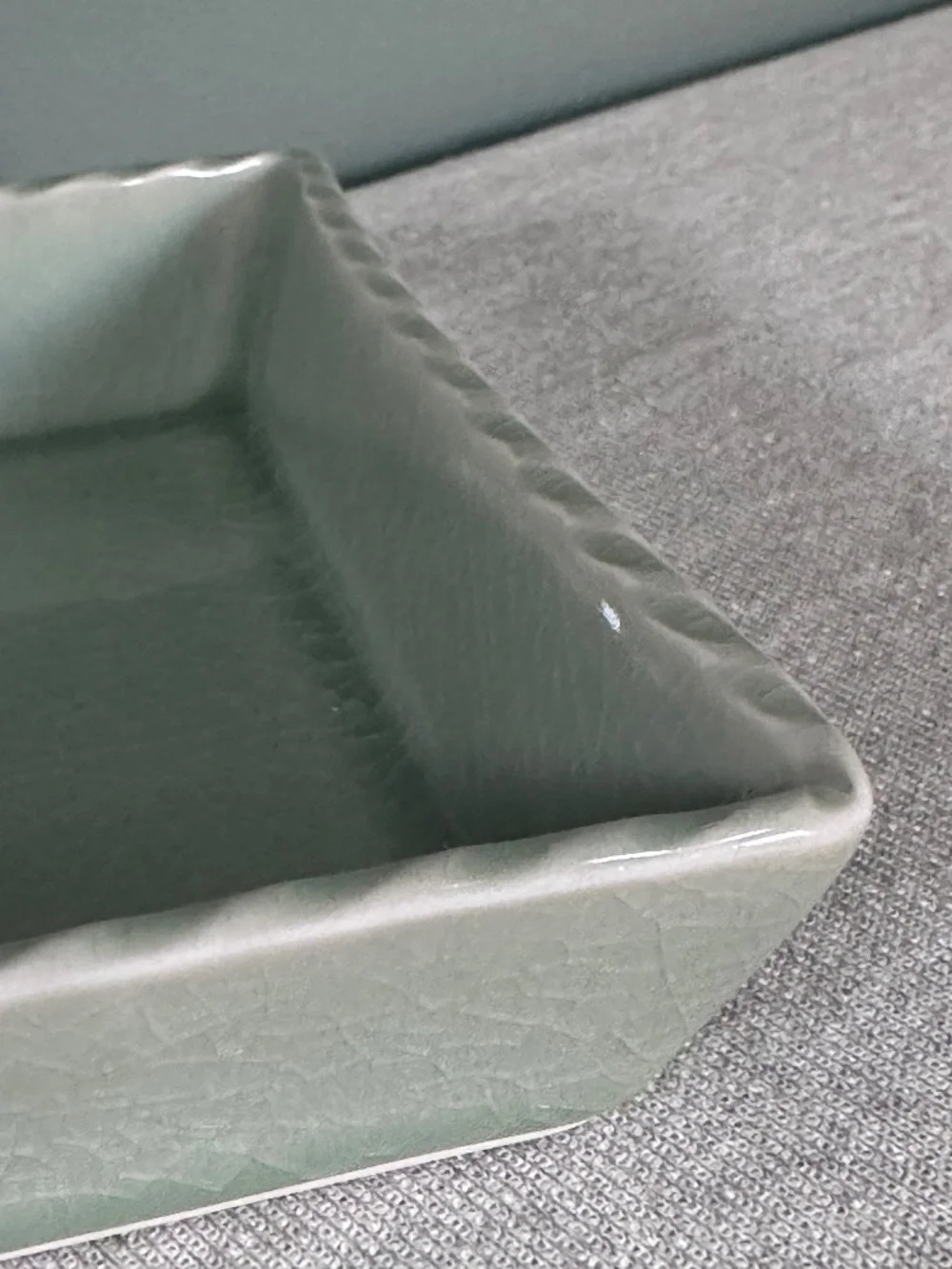 Japanese Square Celadon Green Ceramic Dish